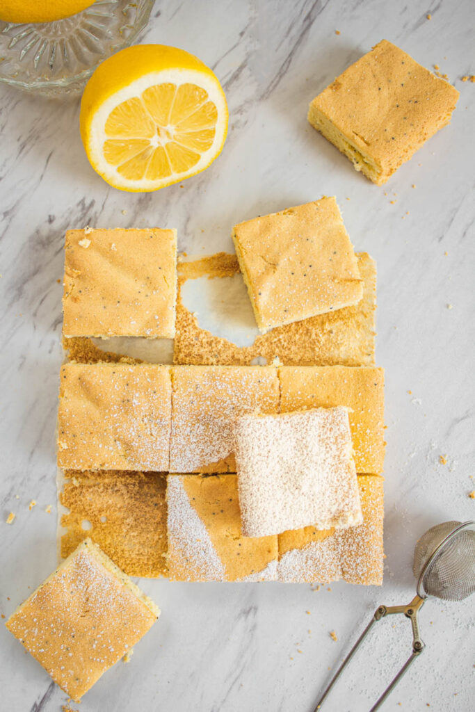 Lemon Poppy Seed Cake Squares