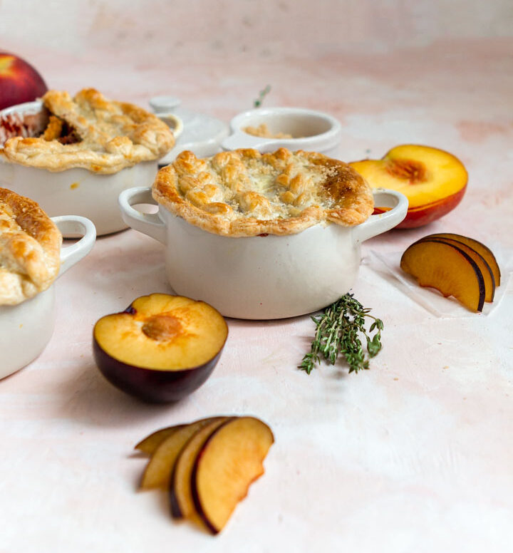peach pies in cocottes