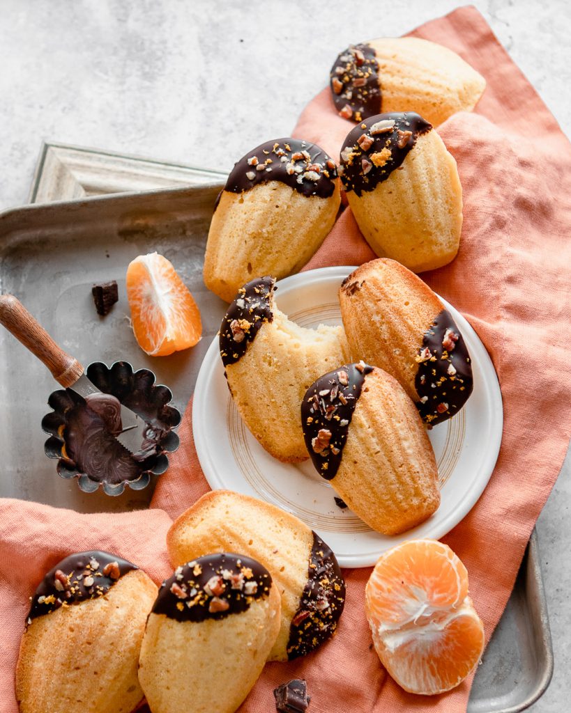 A Bite of Honey Orange Madeleines