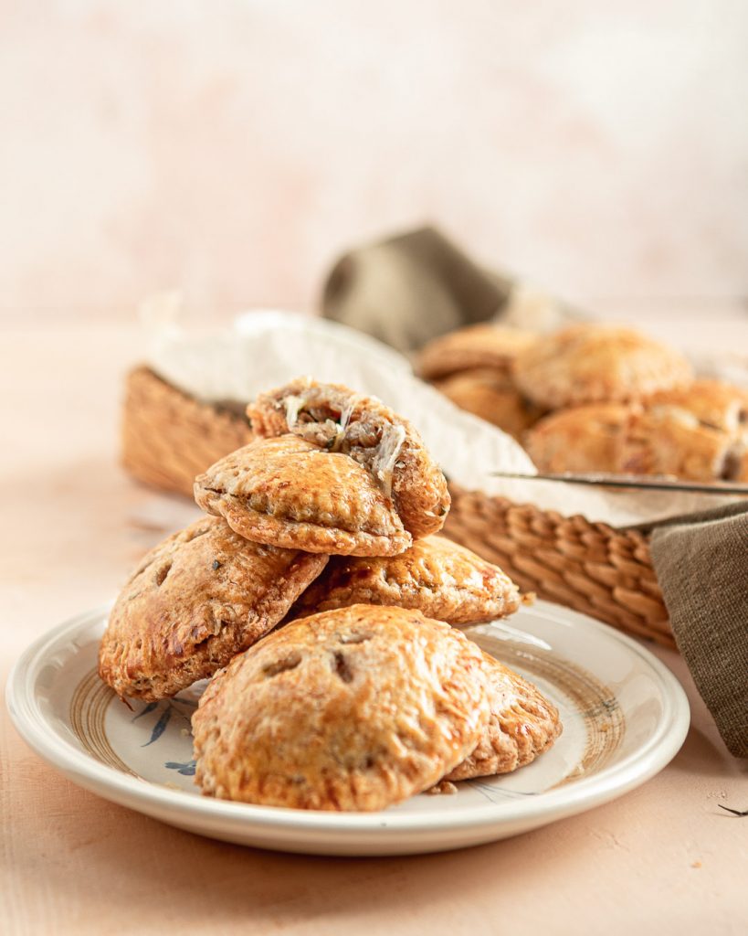 A stack of savory hand pies