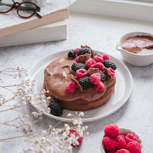 Alhambra chocolate sponge cake with fresh fruit