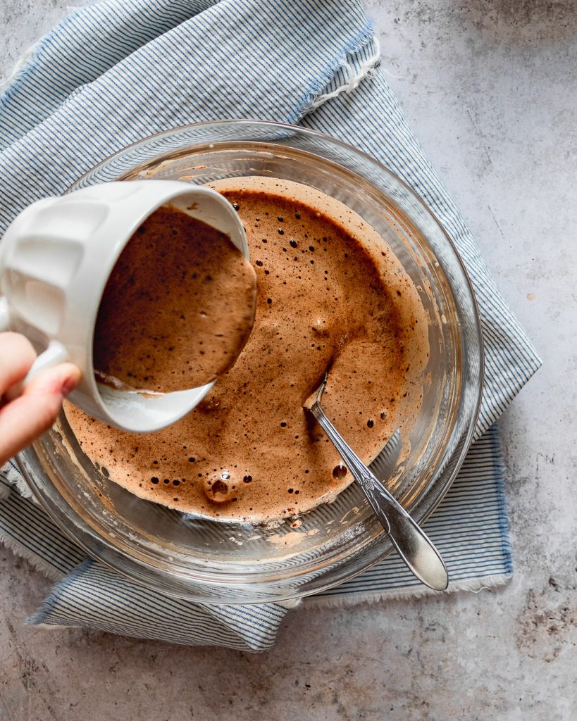 Combing Alhambra Chocolate Sponge Cake Batter