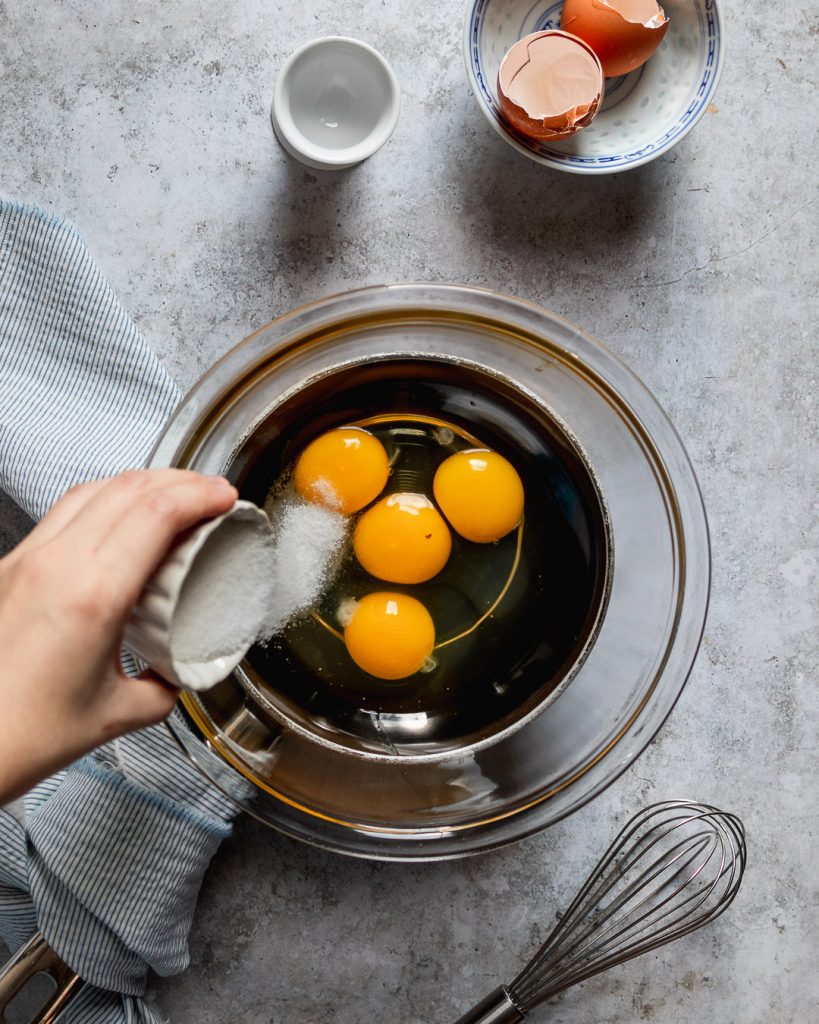 Combining egg yolks with sugar