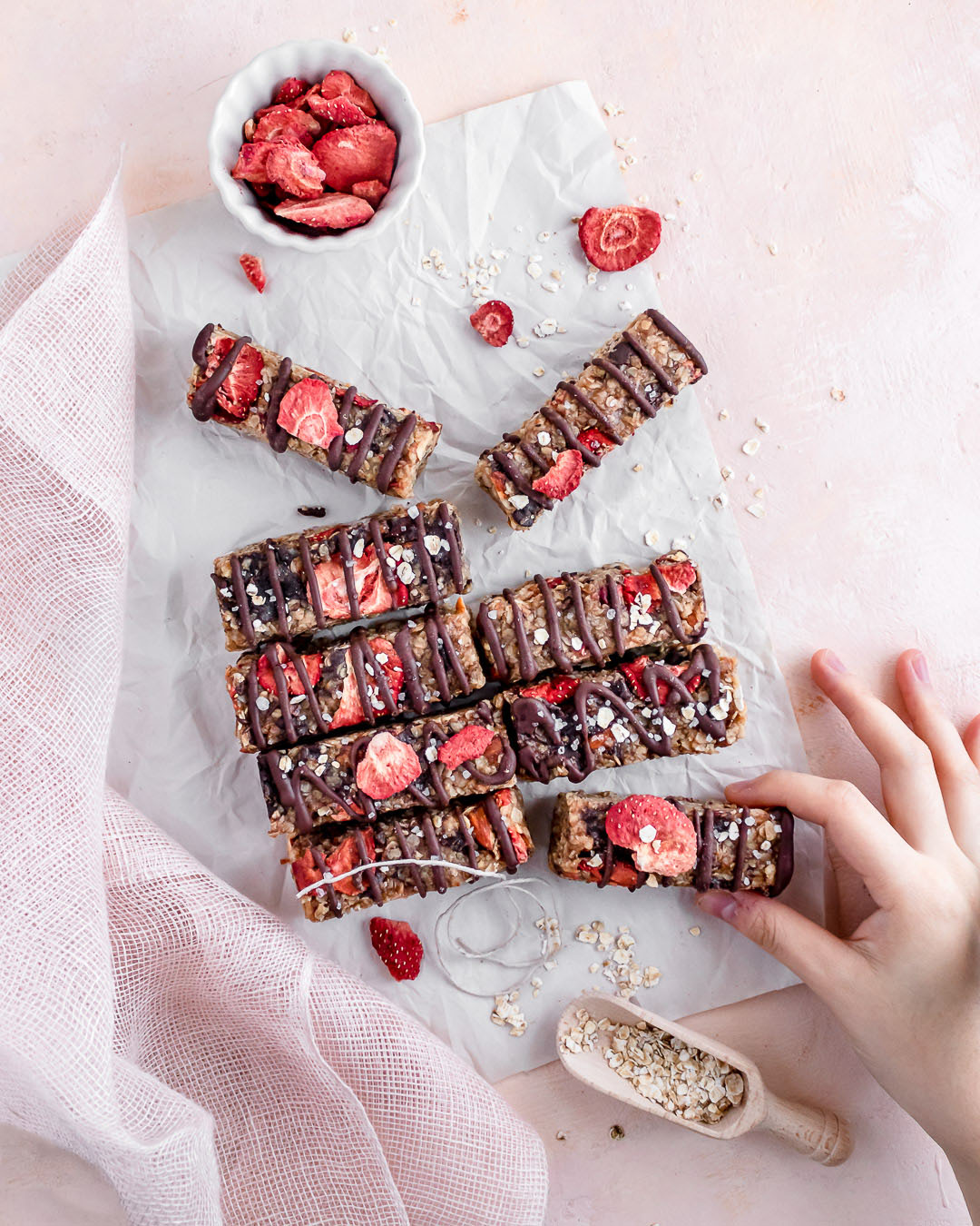 Homemade & Chewy Strawberry Banana Granola Bars Whiskfully So