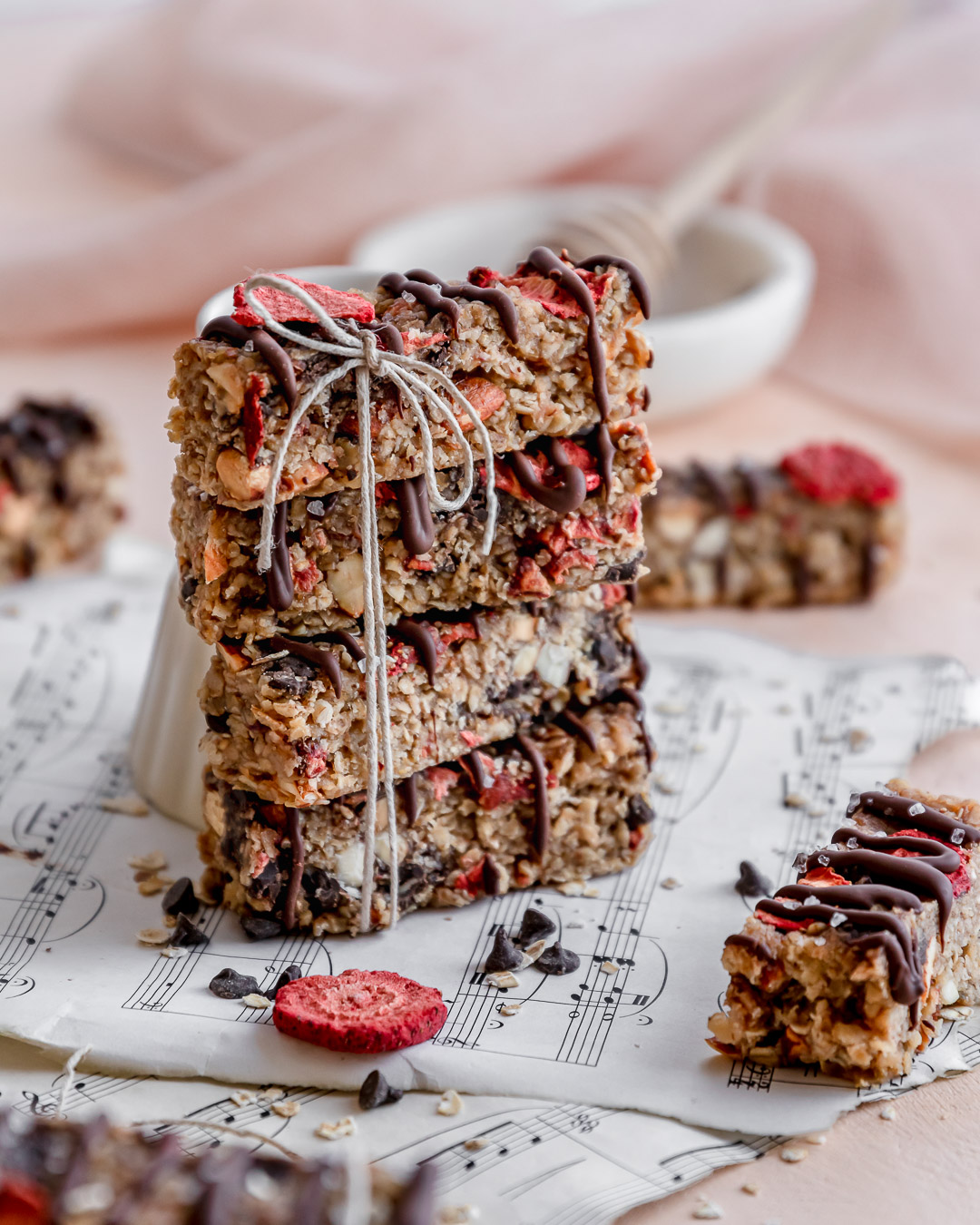 Homemade & Chewy Strawberry Banana Granola Bars Whiskfully So