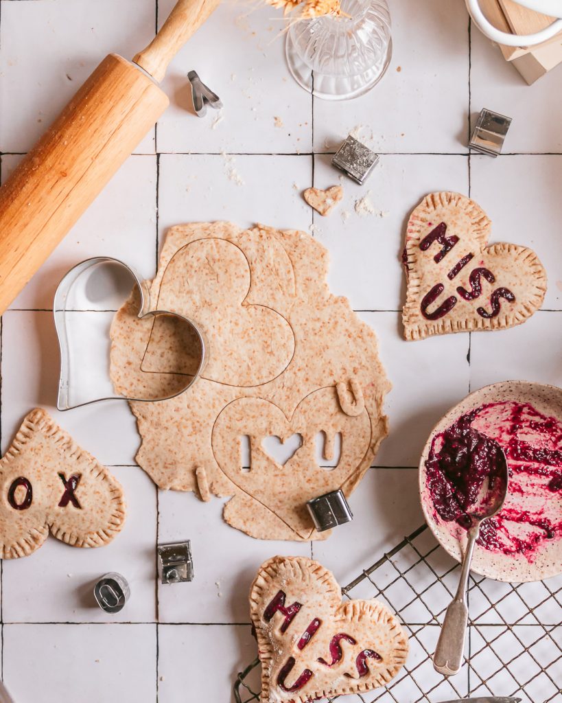 cutting out messages on small pies