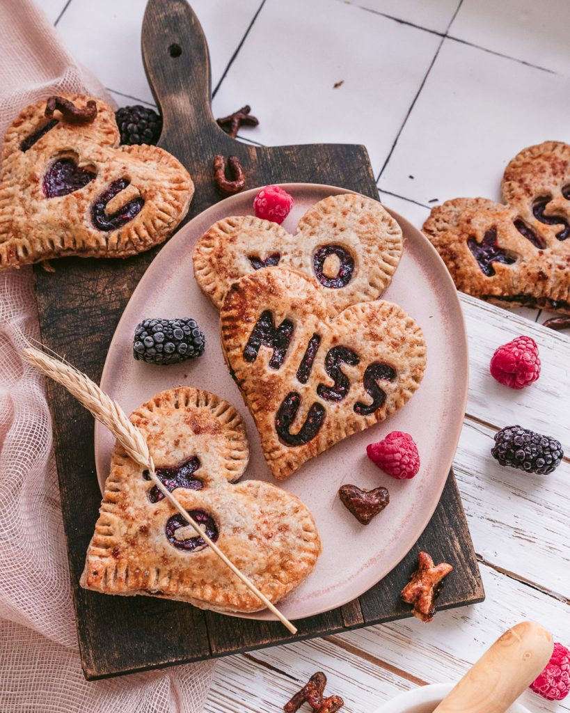 fresh and hot mixed berry hand pies