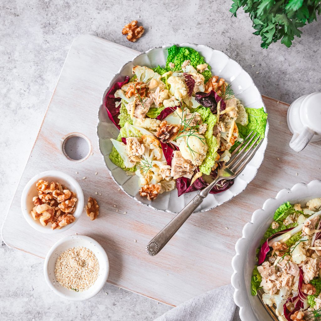 a roasted cauliflower salad for spring