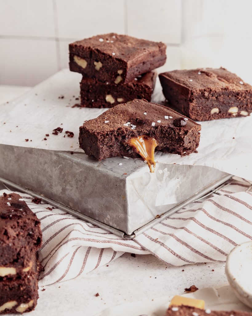 styling caramel brownies