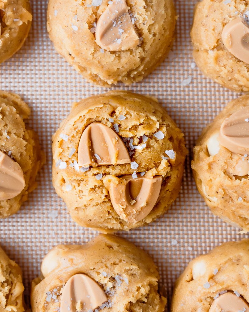 scooped out white chocolate macadamia Nut Cookies