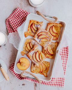 Hot Peach Danishes on for a morning farmhouse breakfast